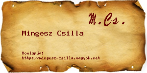Mingesz Csilla névjegykártya